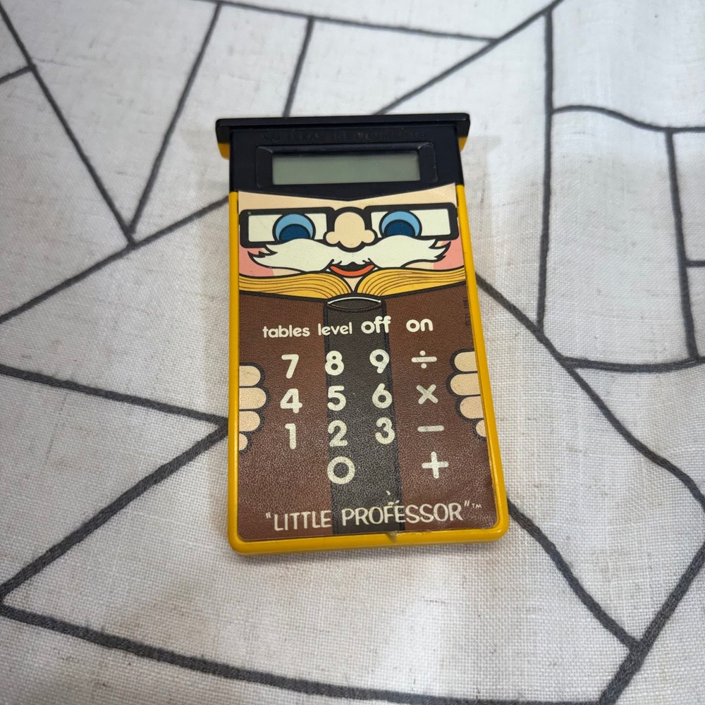 Texas Instruments Little Professor Learning Tool OS Yellow Vintage Math Toy